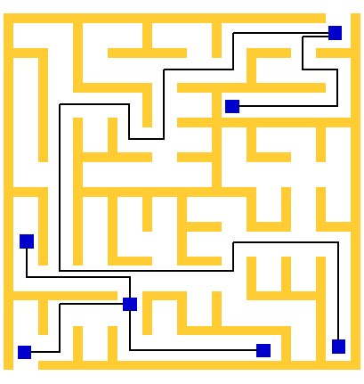 Finding a way through a maze