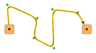 Quad curve with straightness = 0.5