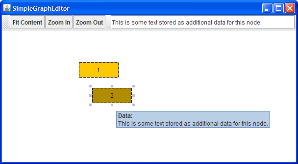 Handling additional data for the nodes in a graph